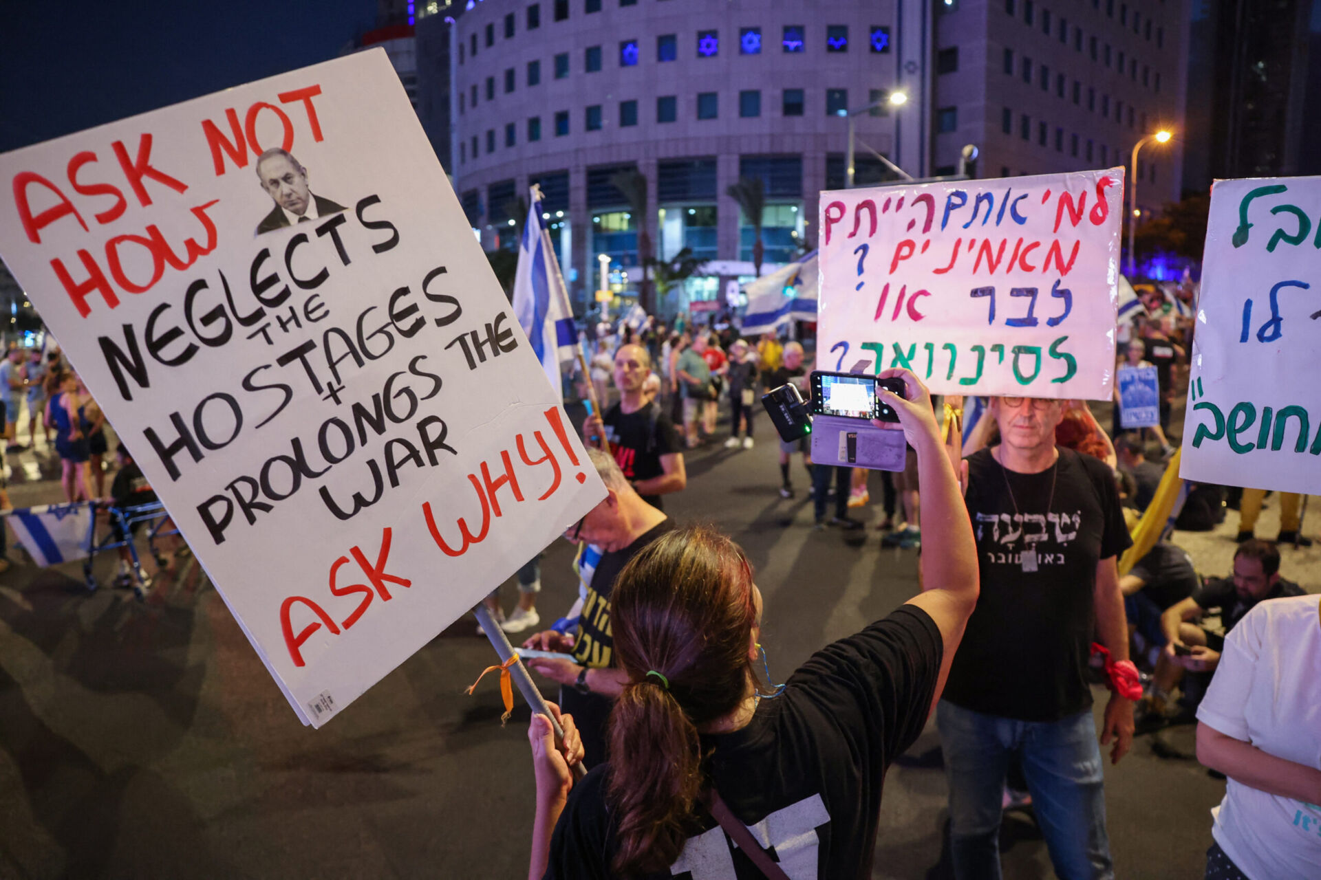 ISRAEL-PALESTINIAN-CONFLICT-PROTEST Διαδήλωση συγγενών των ομήρων στο Ισραήλ με επικρίσεις κατά του Νετανιάχου