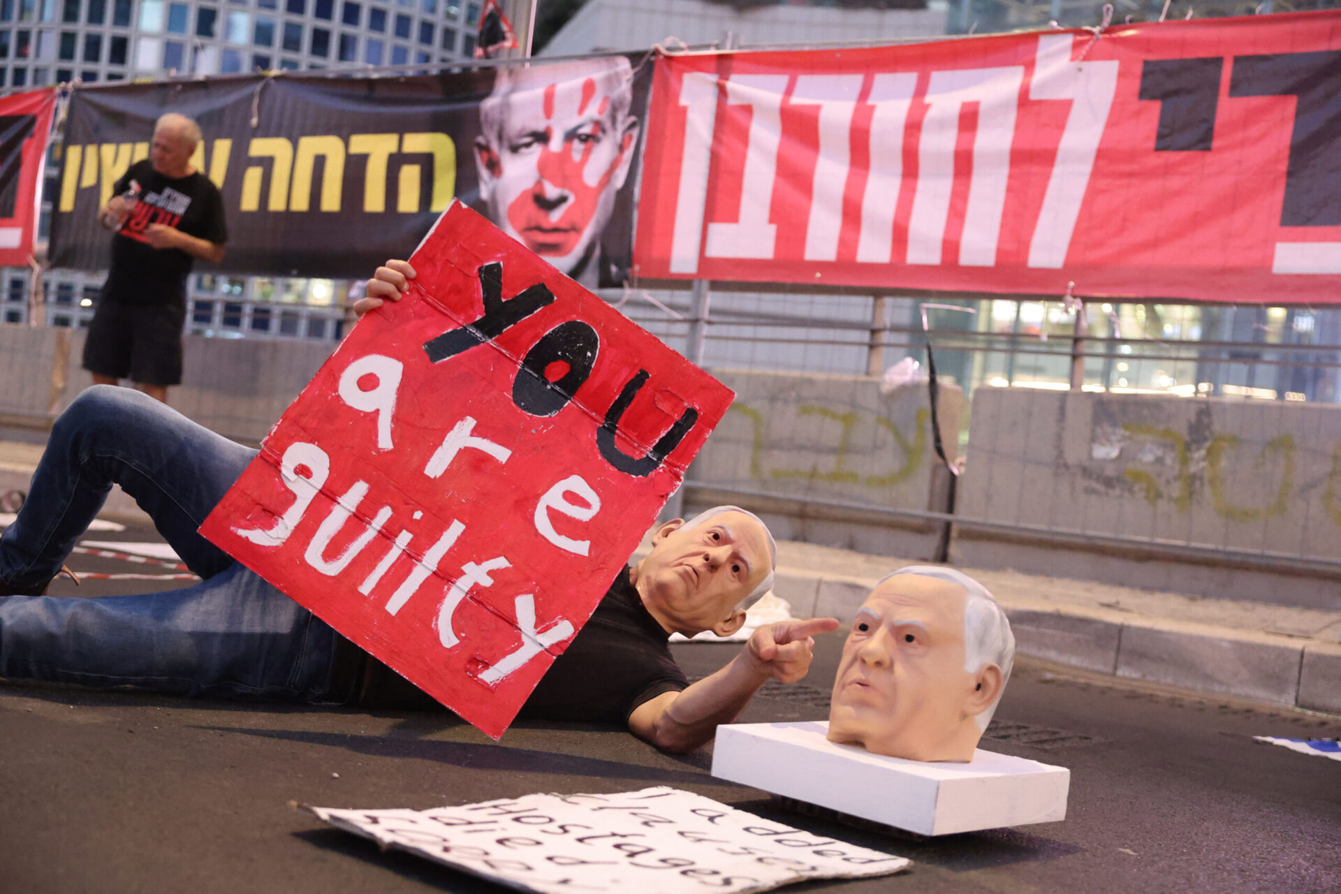 ISRAEL-PALESTINIAN-CONFLICT-PROTEST Διαδήλωση συγγενών των ομήρων στο Ισραήλ με επικρίσεις κατά του Νετανιάχου