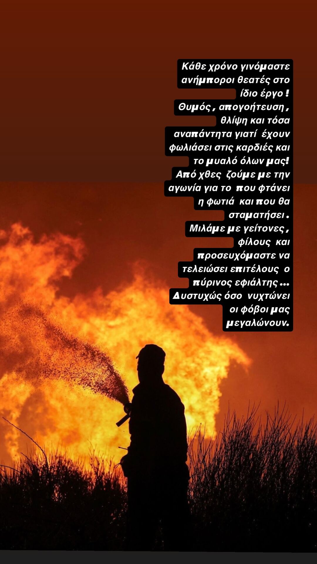 Σταματίνα Τσιμτσιλή για τις φωτιές στην Αττική: Ανήμποροι θεατές στο ίδιο έργο