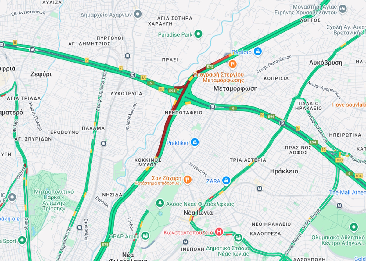 Τούμπαρε αυτοκίνητο στο ύψος της Μεταμόρφωσης στον Κηφισό - Στο «κόκκινο» η κίνηση