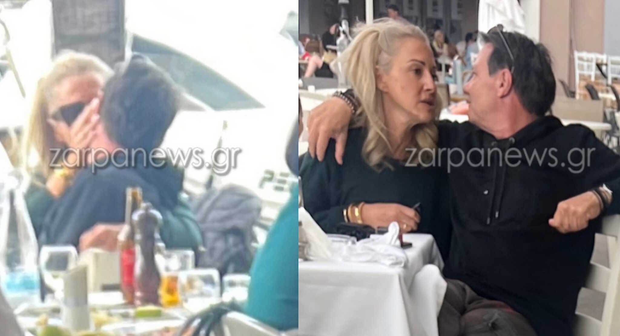 Απόστολος Λύτρας και Ντόρα Παπαδοπούλου στα Χανιά με φιλιά σε γνωστό εστιατόριο – Δείτε φωτογραφίες