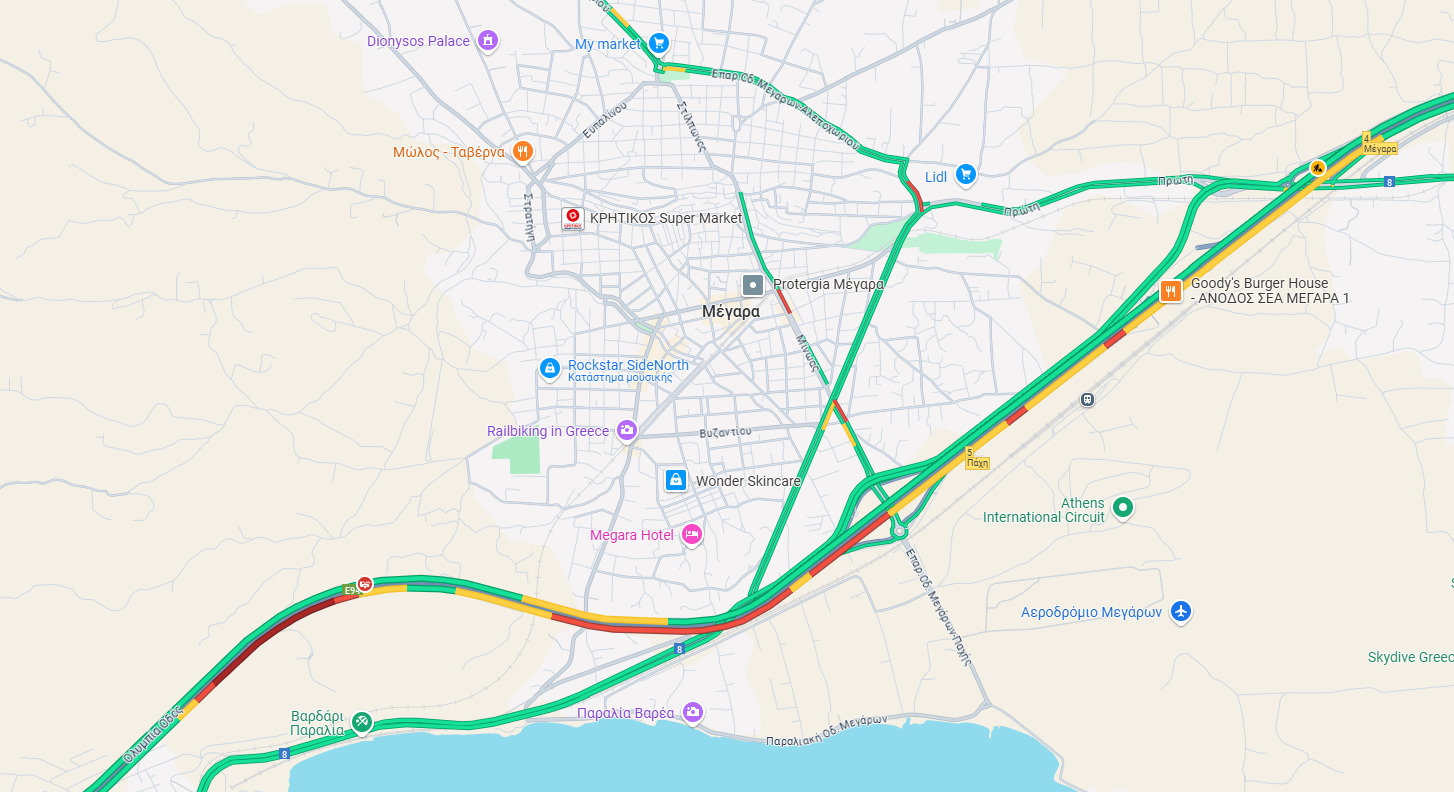 Καραμπόλα με 10 οχήματα στην Αθηνών - Κορίνθου στο ύψος των Μεγάρων