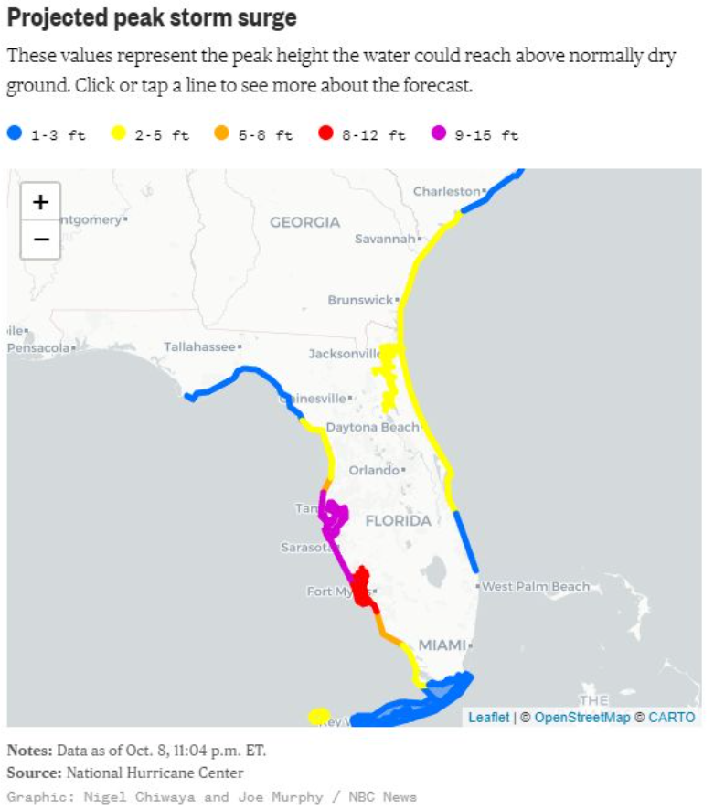 «Μίλτον»: Δείτε live την πορεία του τυφώνα που θα πλήξει την Φλόριντα