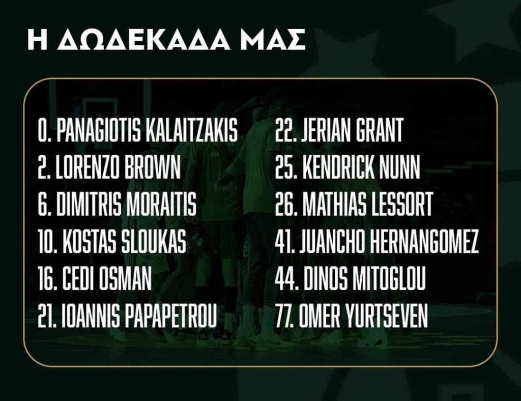 Με Σλούκα η “πράσινη” δωδεκάδα κόντρα στη Μακάμπι Τελ Αβίβ 2 Με Σλούκα η “πράσινη” δωδεκάδα κόντρα στη Μακάμπι Τελ Αβίβ