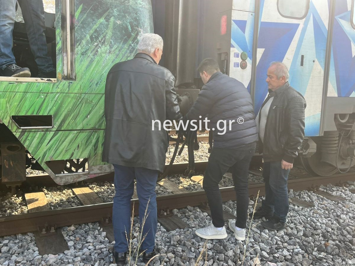 Απεικόνιση της σχεδόν σύγκρουσης των δύο τρένων στην Πιερία