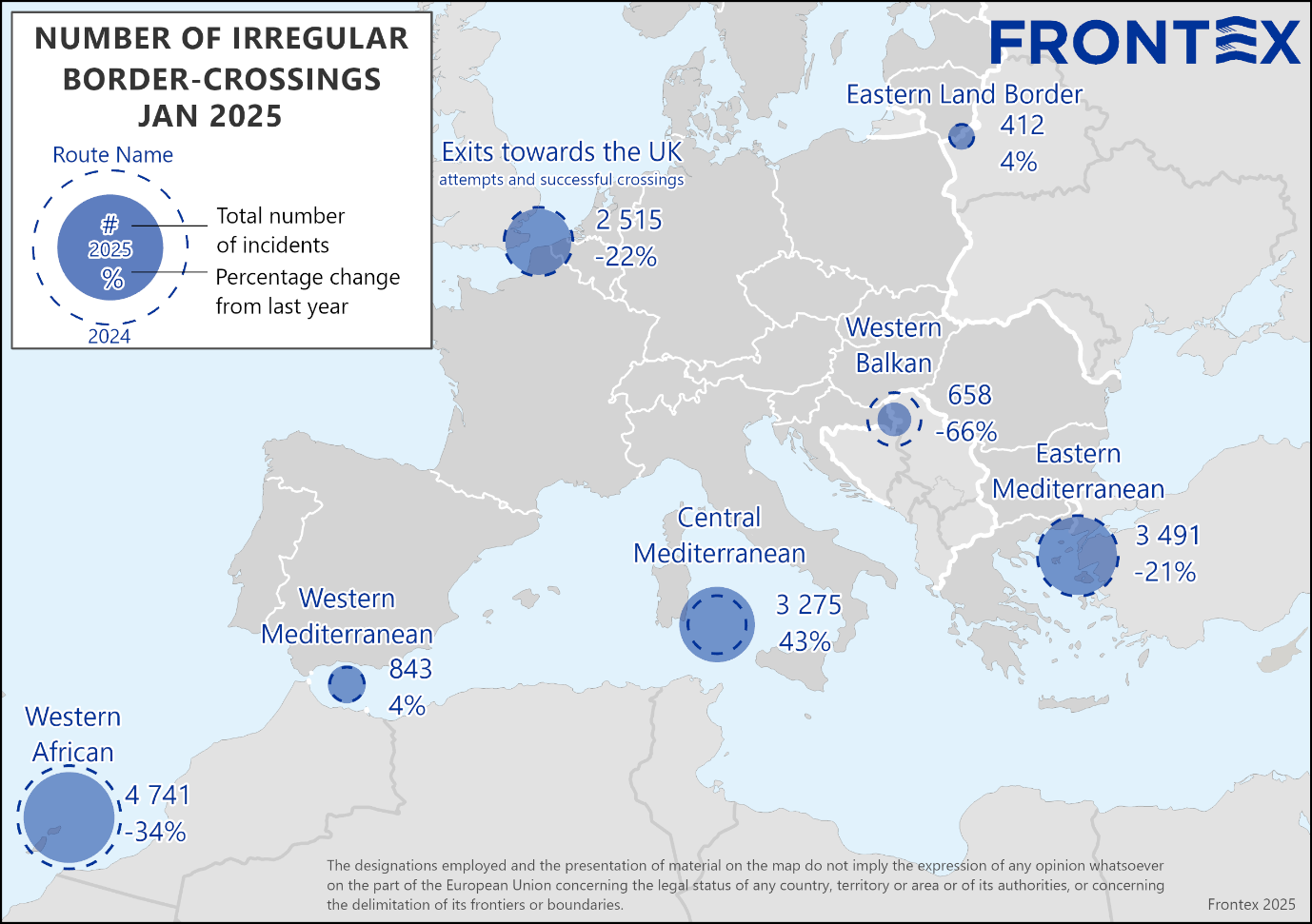 Εξωτερικά σύνορα της ΕΕ: Μειωμένες κατά 22% οι παράνομες διελεύσεις τον Ιανουάριο 3 Εξωτερικά σύνορα της ΕΕ: Μειωμένες κατά 22% οι παράνομες διελεύσεις τον Ιανουάριο