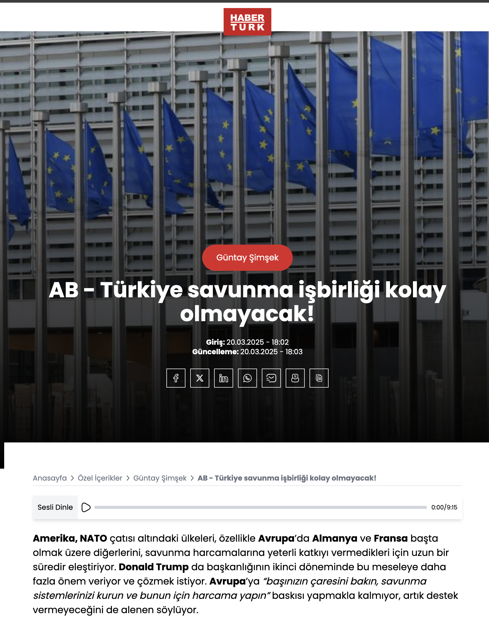 Οι Τούρκοι και η επιχείρηση άλωσης της Ευρωπαϊκής Άμυνας