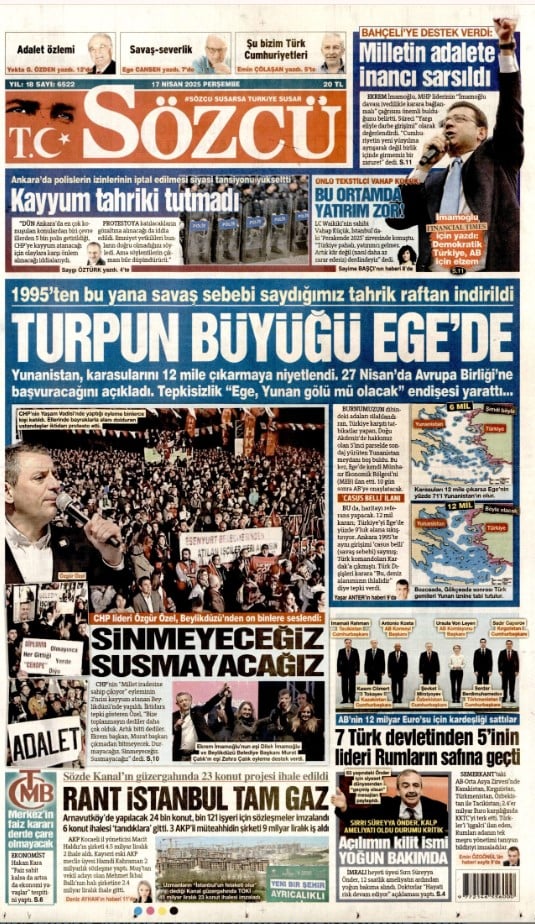 Θαλάσσιος Χωροταξικός Σχεδιασμός: «Η Γαλάζια Πατρίδα αναστάτωσε τους γείτονες» – Τα πρωτοσέλιδα του τουρκικού Τύπου μετά τις εξαγγελίες της Αθήνας