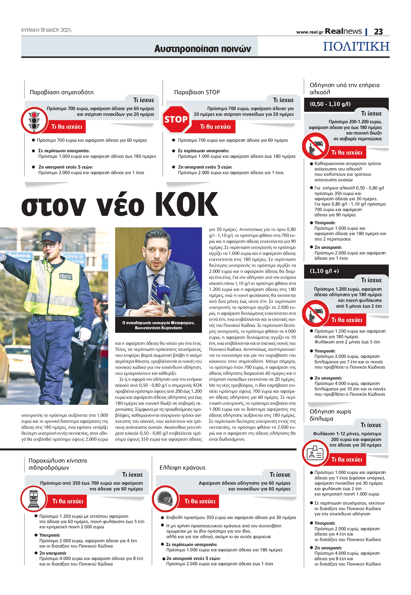 Ριζικές ανατροπές στον νέο ΚΟΚ – Αναλυτικοί πίνακες