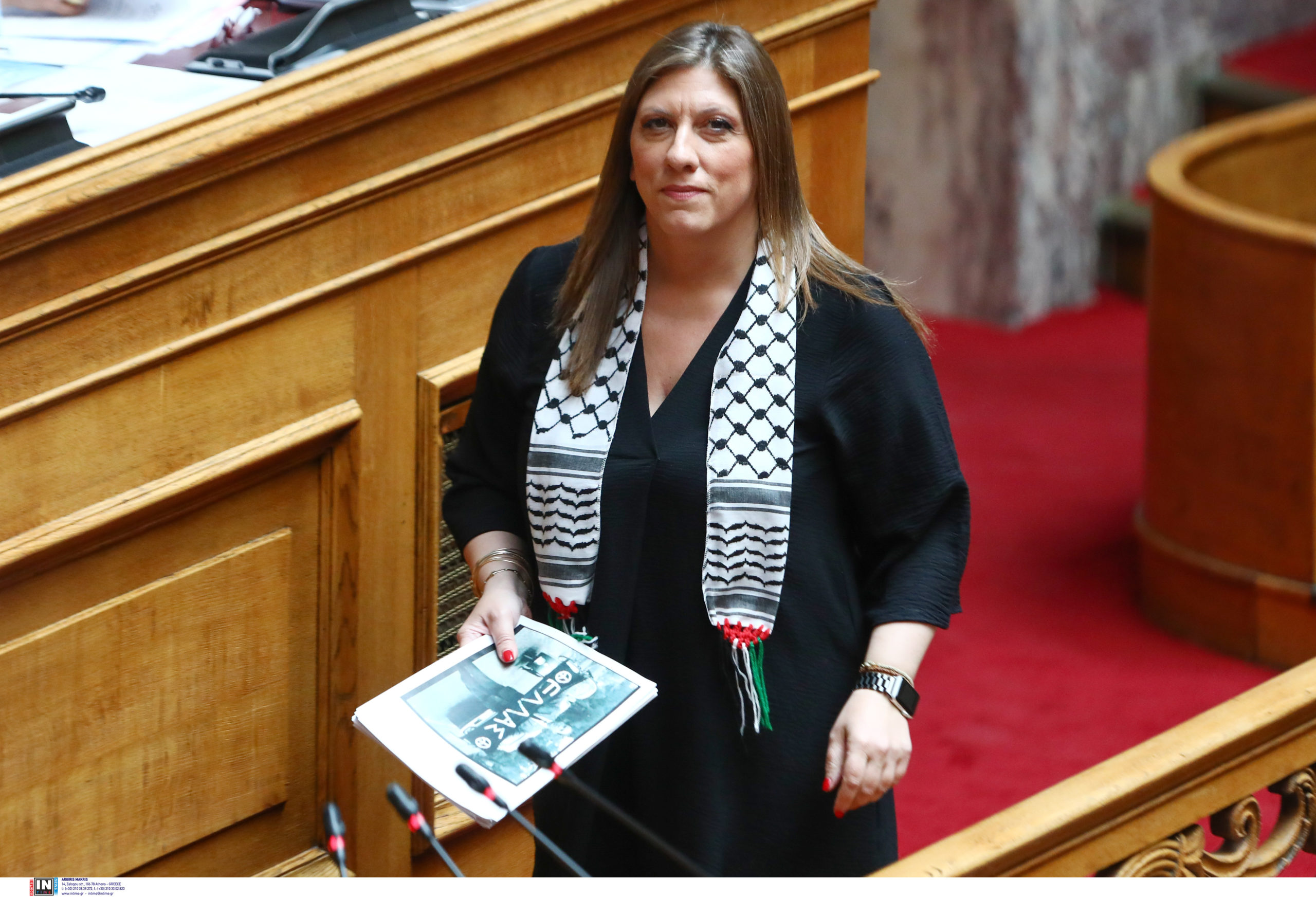 Ζωή Κωνσταντοπούλου, Βουλή, Παλαιστίνη, μαντίλα