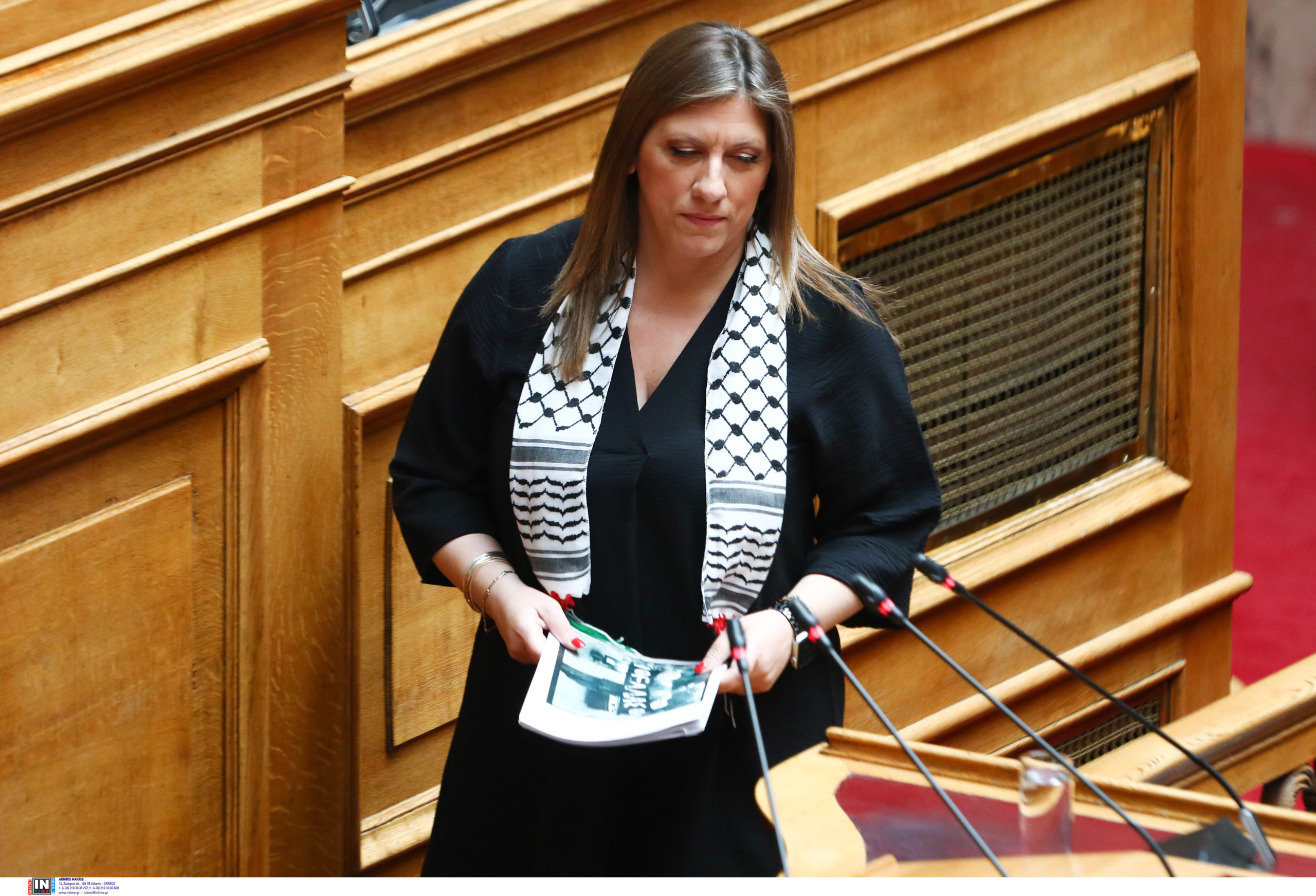 Ζωή Κωνσταντοπούλου, Βουλή, Παλαιστίνη, μαντίλα