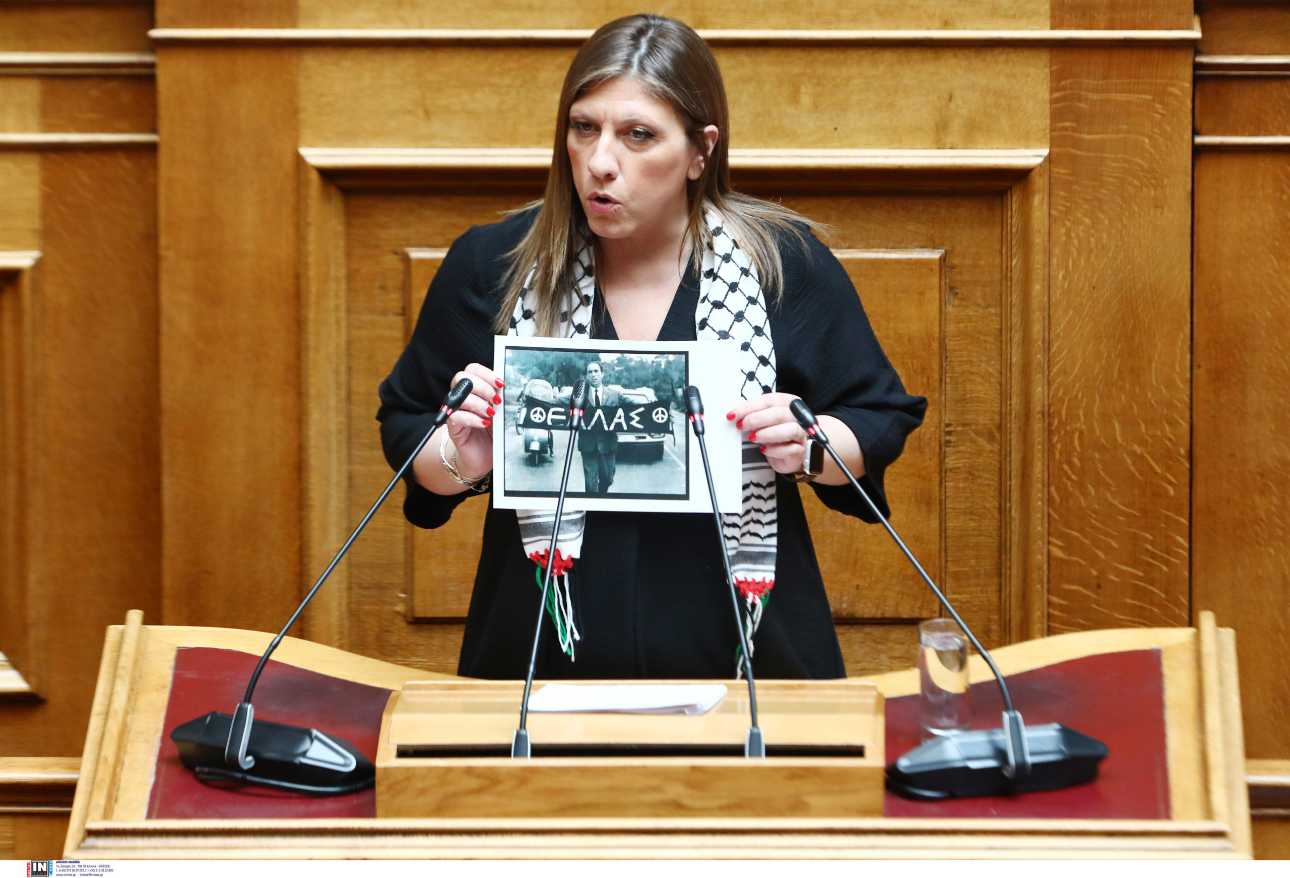 Ζωή Κωνσταντοπούλου, Βουλή, Παλαιστίνη, μαντίλα