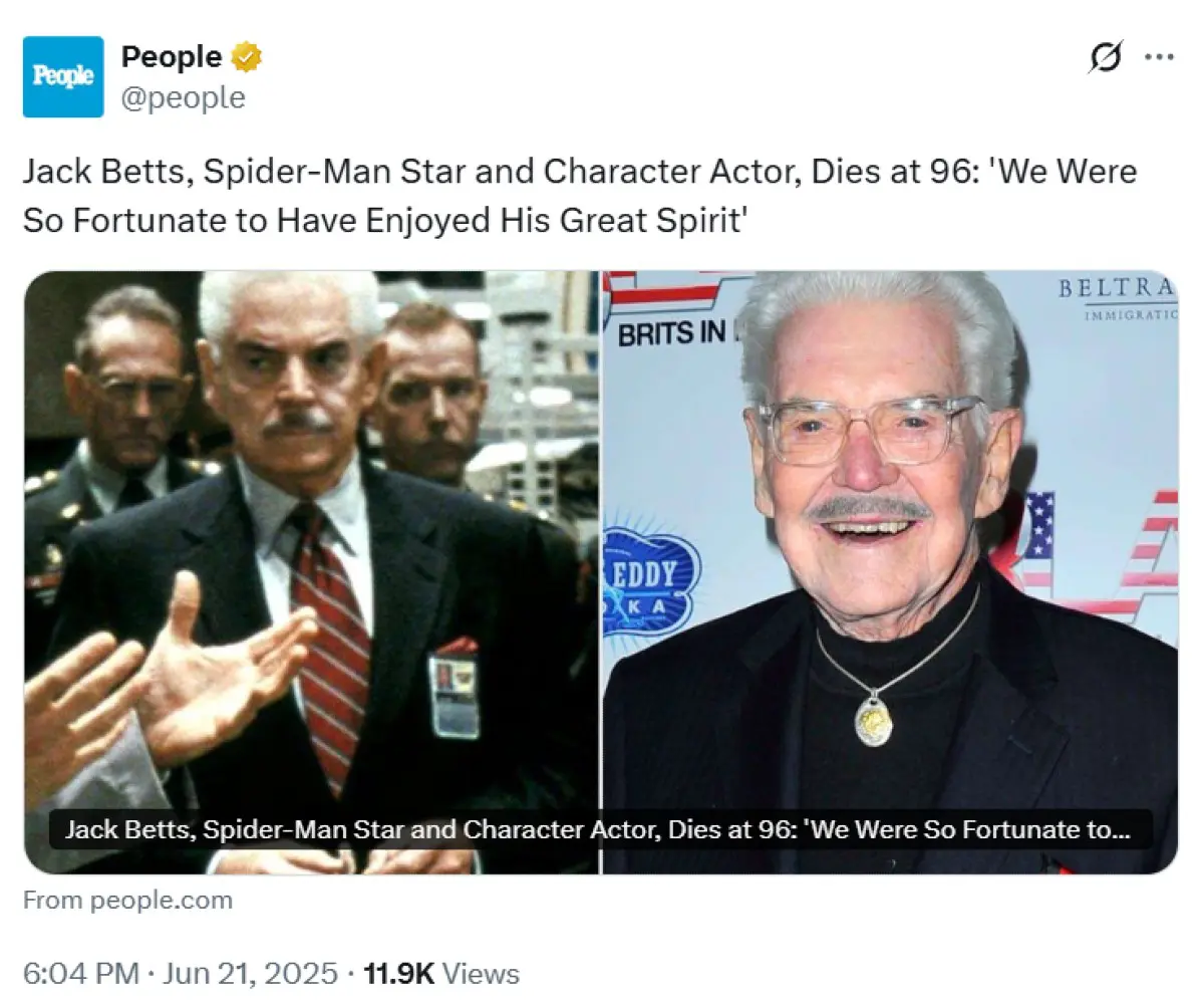 Η ανάρτηση για τον θάνατο του Jack Betts