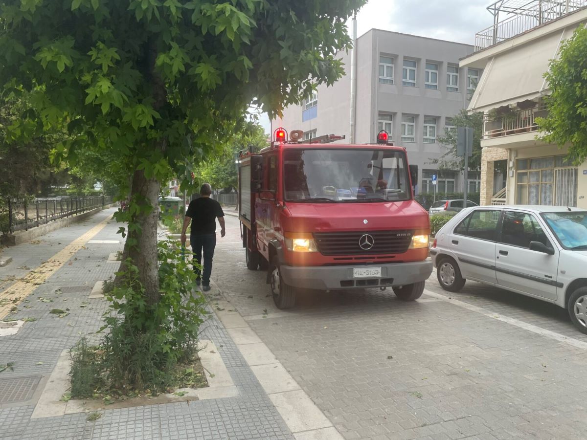 Λάρισα: Σάρωσε η θυελλώδης καταιγίδα – «Ξερίζωσε» σκέπαστρο στο γυμναστήριο του 5ου Γυμνασίου 2 Ο δυνατός αέρας στη Λαρισα έριξε κλαδιά από δέντρα