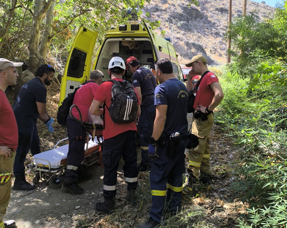 Διάσωση τραυματισμένου τουρίστα σε φαράγγι στη Σητεία