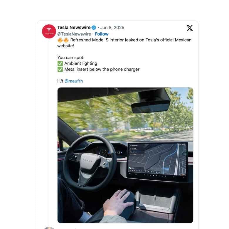Αποκαλύφθηκε το εσωτερικό του νέου Tesla S. Ατύχημα ή στρατηγική;