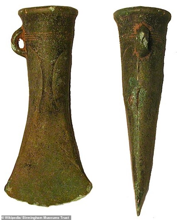 The stunning axe was found by a local famer while panning for gold and recently caught the attention of archeologists who suspected the artifact was made from meteorite metal