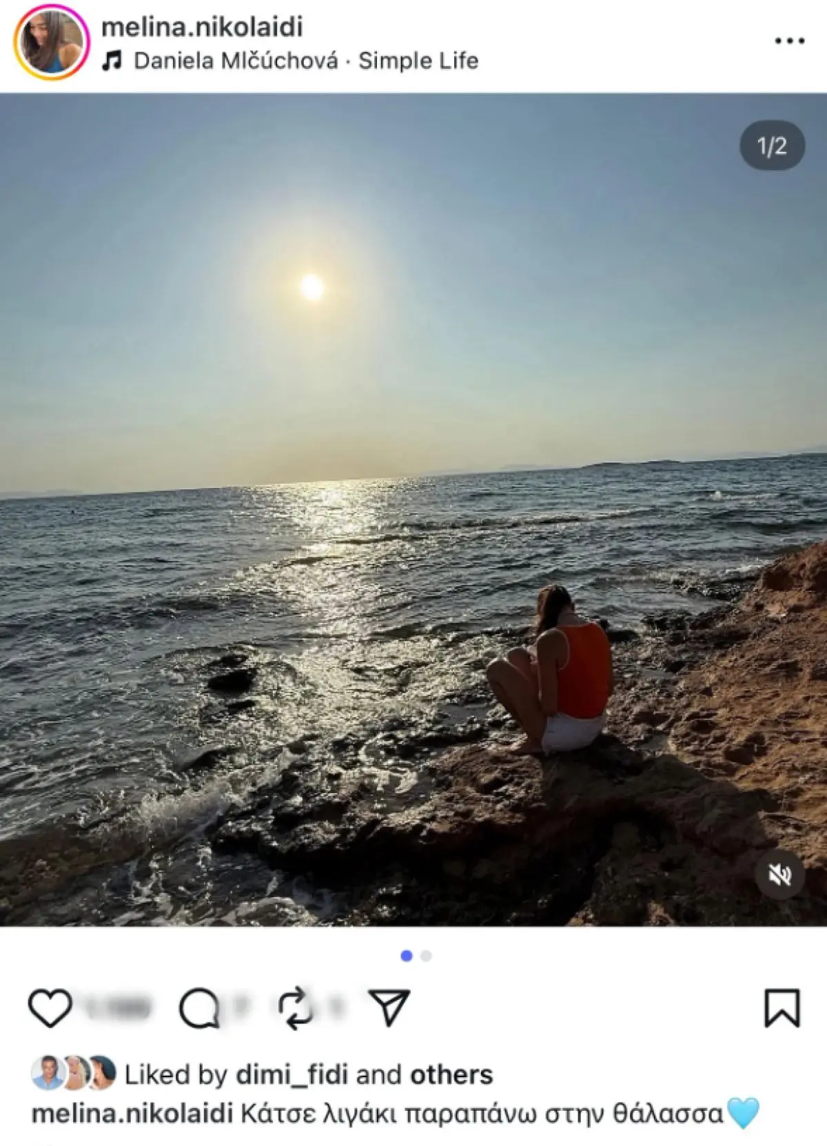 Η ανάρτηση της Μελίνας Νικολαΐδη και το like του Δημήτρη Φιντιρίκου 