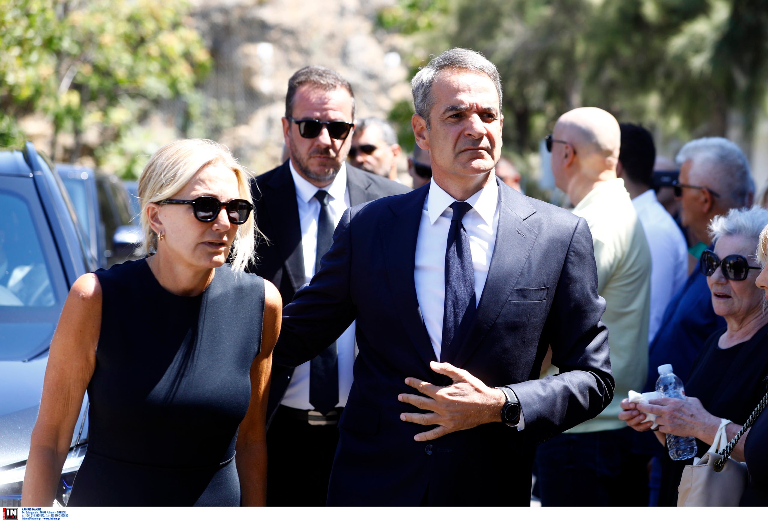 Κυριάκος και Μαρέβα Μητσοτάκης- κηδεία Σαμαρά