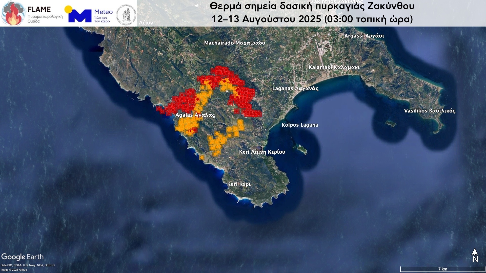 Πυρκαγιές στην Ελλάδα: 100.000 στρέμματα γης παραδομένα στις φλόγες – Δορυφορικές εικόνες 10 Η φωτιά στην Ζάκυνθο
