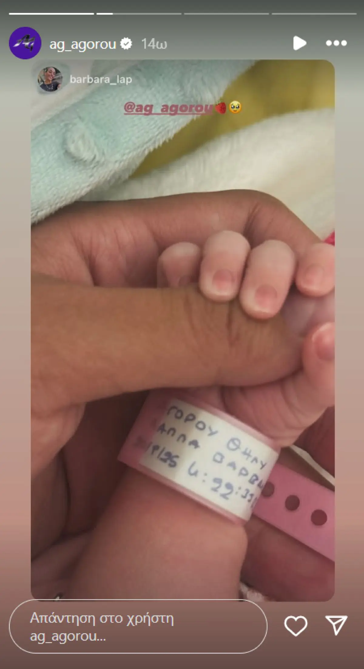 Η ανάρτηση του Νικόλα Αγόρου στο Instagram 