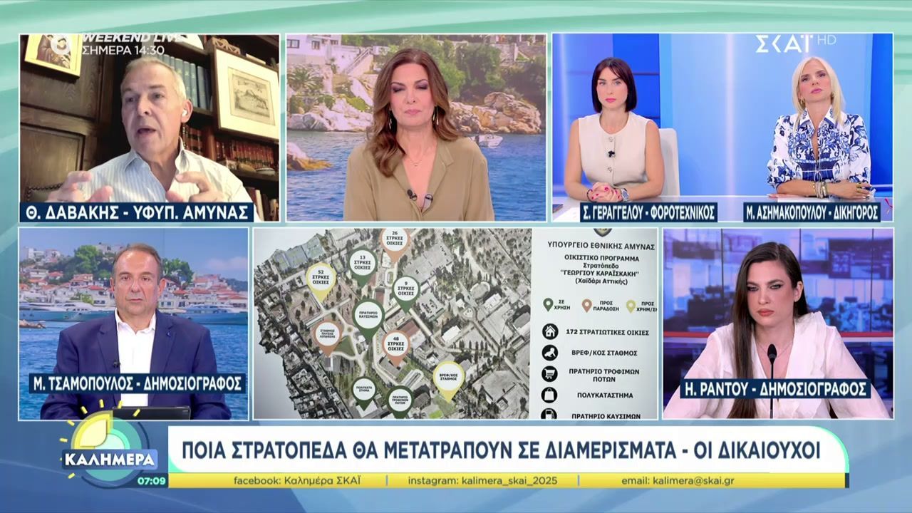 Ο Υφ. Άμυνας, Θ.Δαβάκης, για το σχέδιο μετατροπής στρατοπέδων σε κατοικίες