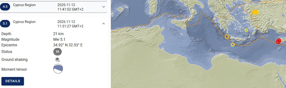 Κύπρος: Η γη συνεχίζει να σείεται μετά τον ισχυρό σεισμό άνω των 5 Ρίχτερ – Οι κάτοικοι στους δρόμους
