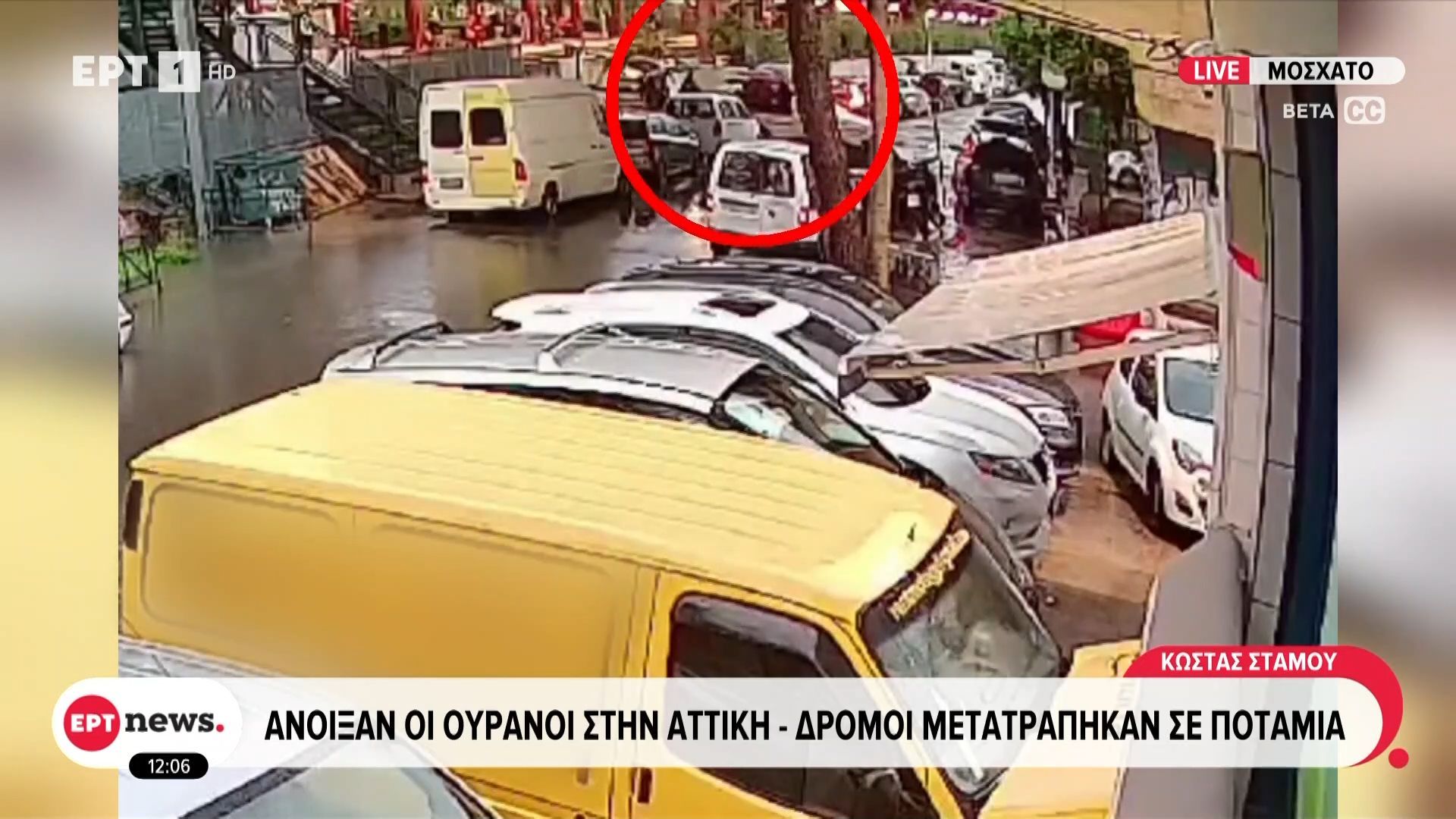 Άνοιξαν οι ουρανοί στην Αττική – Δρόμοι μετατράπηκαν σε ποτάμια