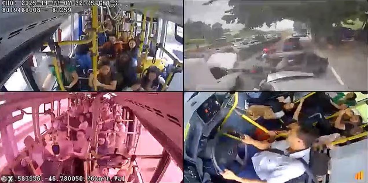 Πανικός στον δρόμο: Λεωφορείο εκτός ελέγχου συγκρούστηκε με δεκάδες οχήματα – Βίντεο με τους επιβάτες να φωνάζουν