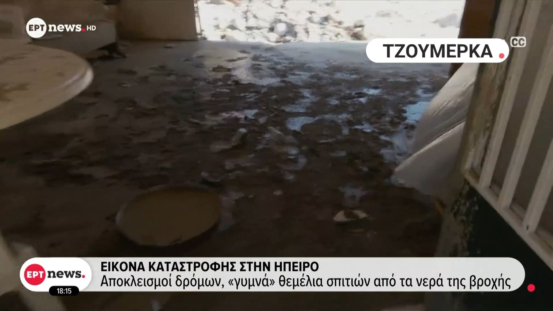 Εικόνες καταστροφής στην Ήπειρο – Αποκλεισμοί δρόμων, «γυμνά» θεμέλια σπιτιών από τα νερά της βροχής