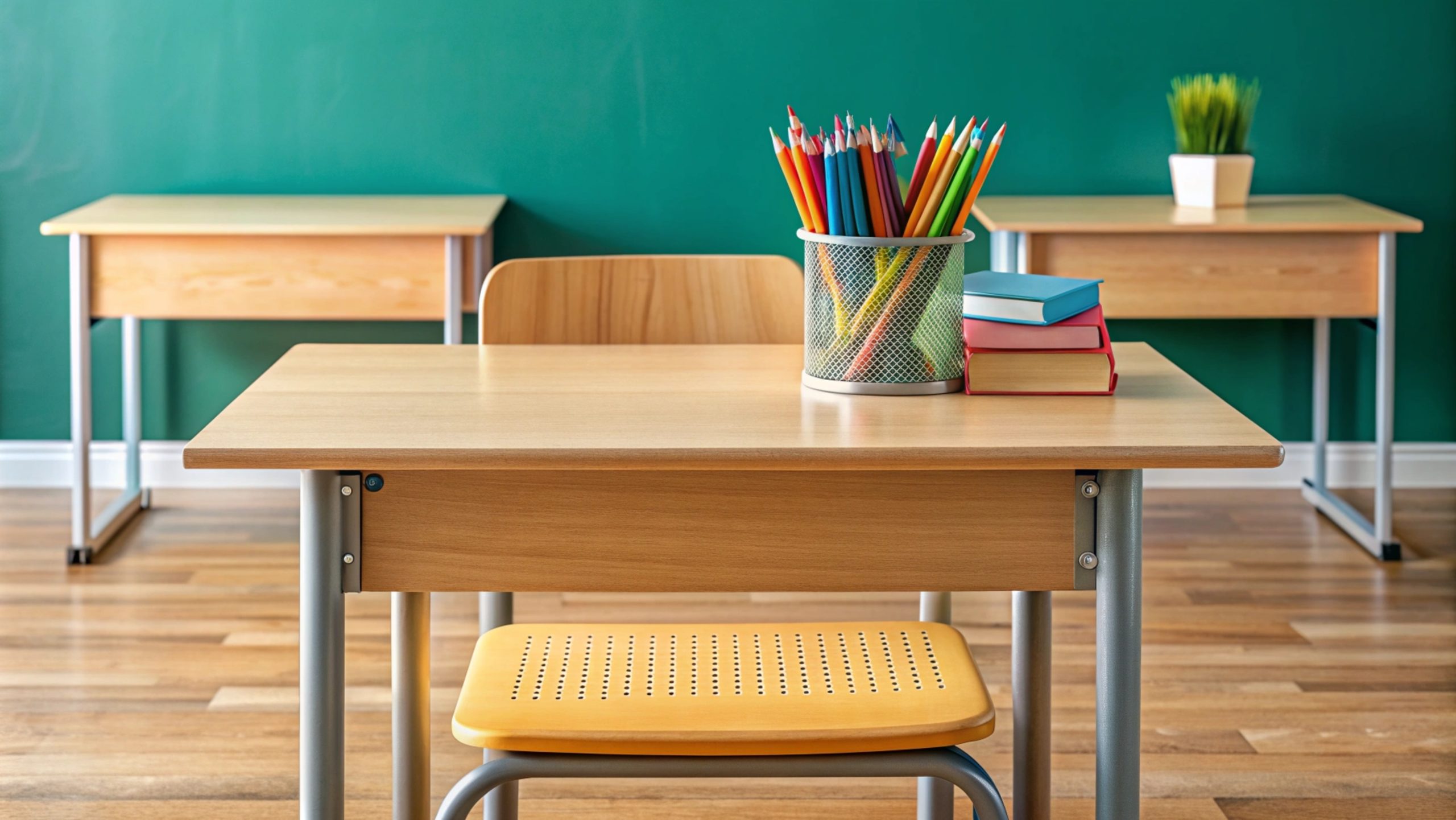 empty-classroom-desk-with-books-pencils-scaled