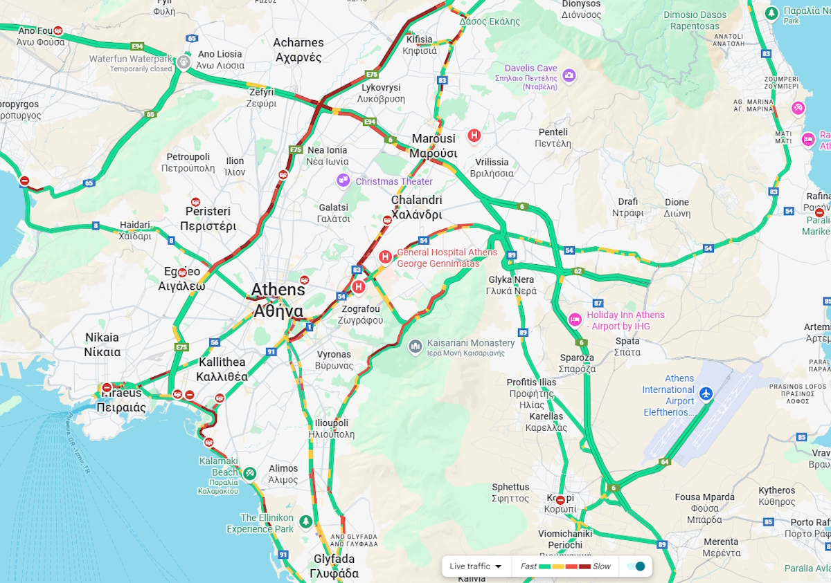 Κυκλοφοριακό χάος στην Αττική: Σοβαρό μποτιλιάρισμα μετά τη λήξη της στάσης εργασίας των ΜΜΜ 2 Κίνηση