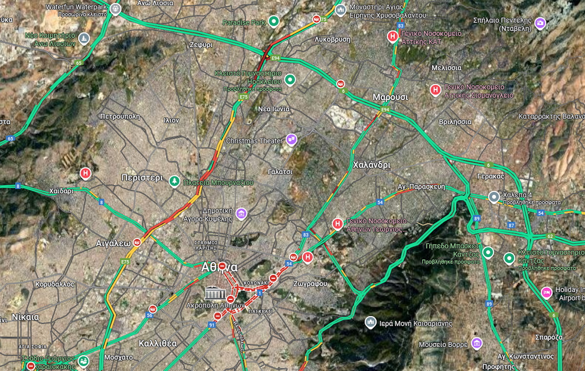 Κυκλοφοριακό χάος: «Στα κόκκινα» ο Κηφισός – Αποκλεισμένο το κέντρο της Αθήνας λόγω αγώνων δρόμου 2 Κυκλοφοριακό χάος: «Στα κόκκινα» ο Κηφισός – Αποκλεισμένο το κέντρο της Αθήνας λόγω αγώνων δρόμου
