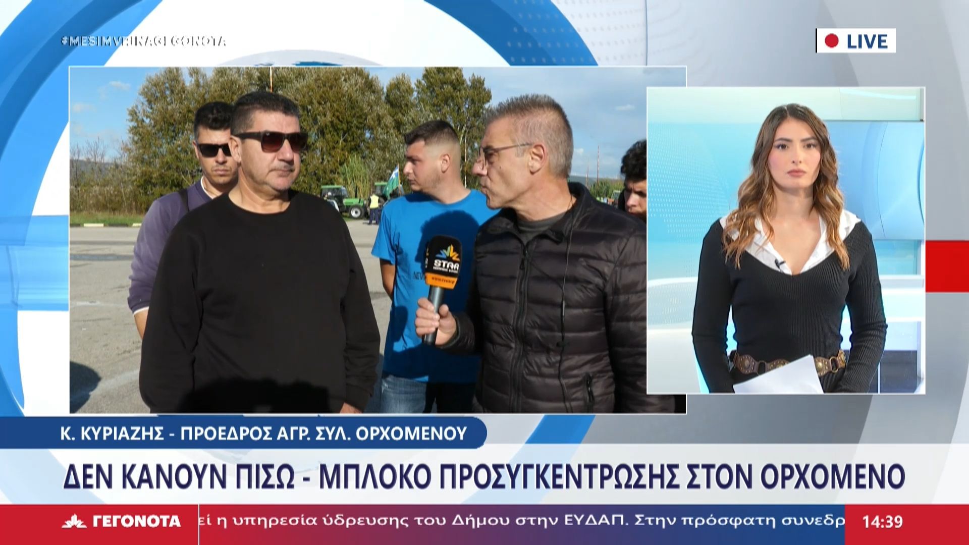 Ο Πρόεδρος Αγροτικού Συλλόγου Ορχομενού, Κ. Κυριαζής στο STAR