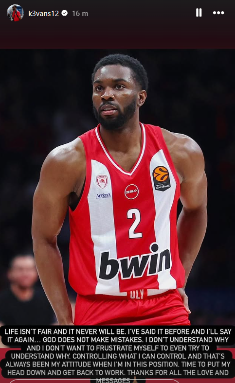 Συγκλονιστικός Κίναν Έβανς για τον τραυματισμό του: «Η ζωή δεν είναι ποτέ δίκαιη»