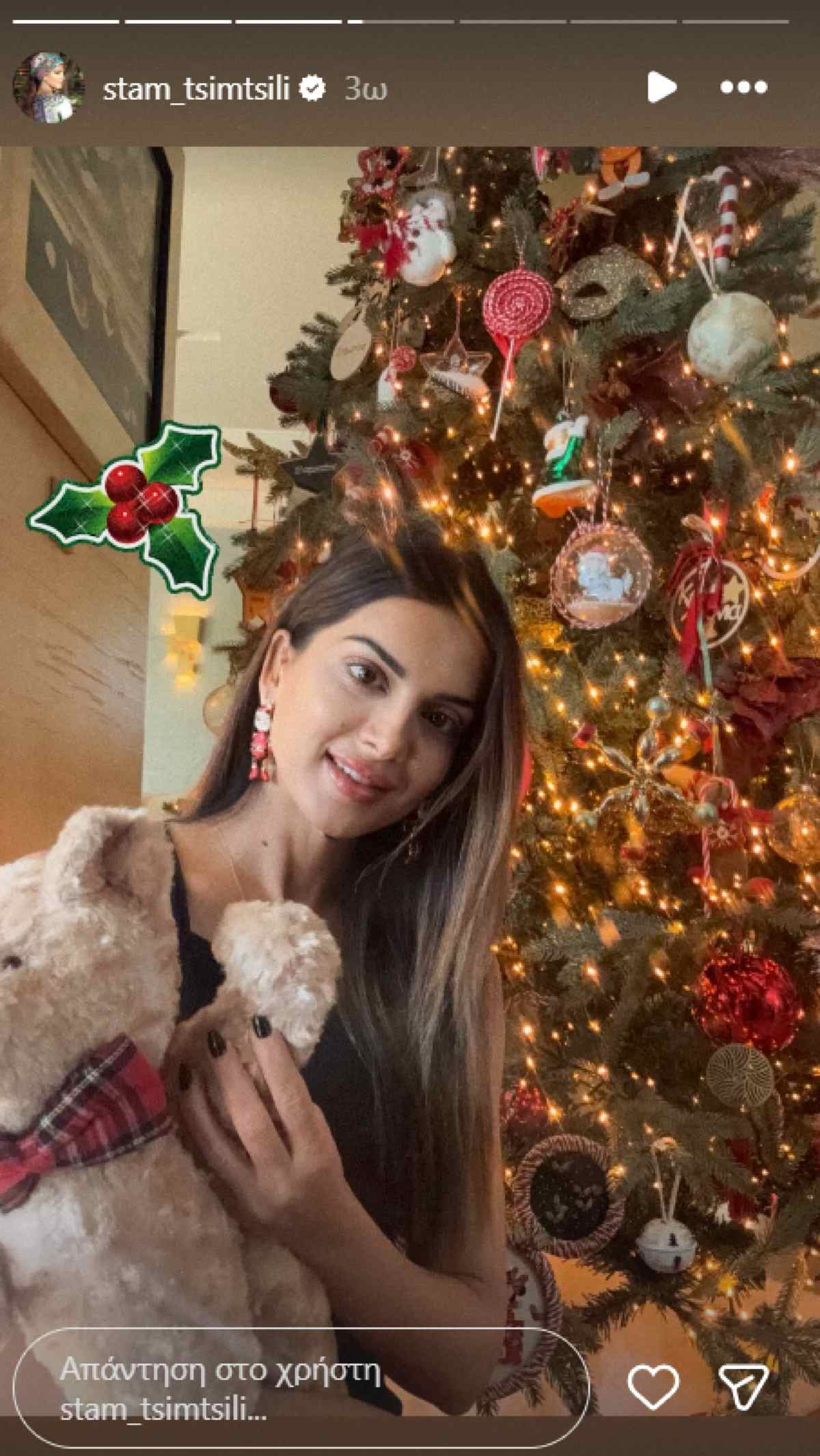 Σταματίνα Τσιμτσιλή: Έτοιμη για Χριστούγεννα – Το βίντεο με το μαγευτικό δέντρο 4 Η Σταματίνα Τσιμτσιλή στο Instagram