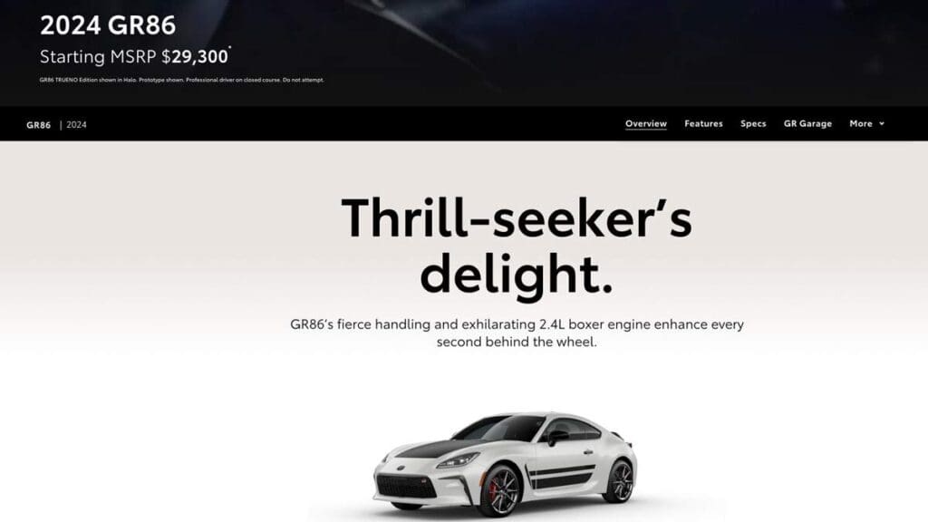 Toyota GR86 2024 τιμή ΗΠΑ
