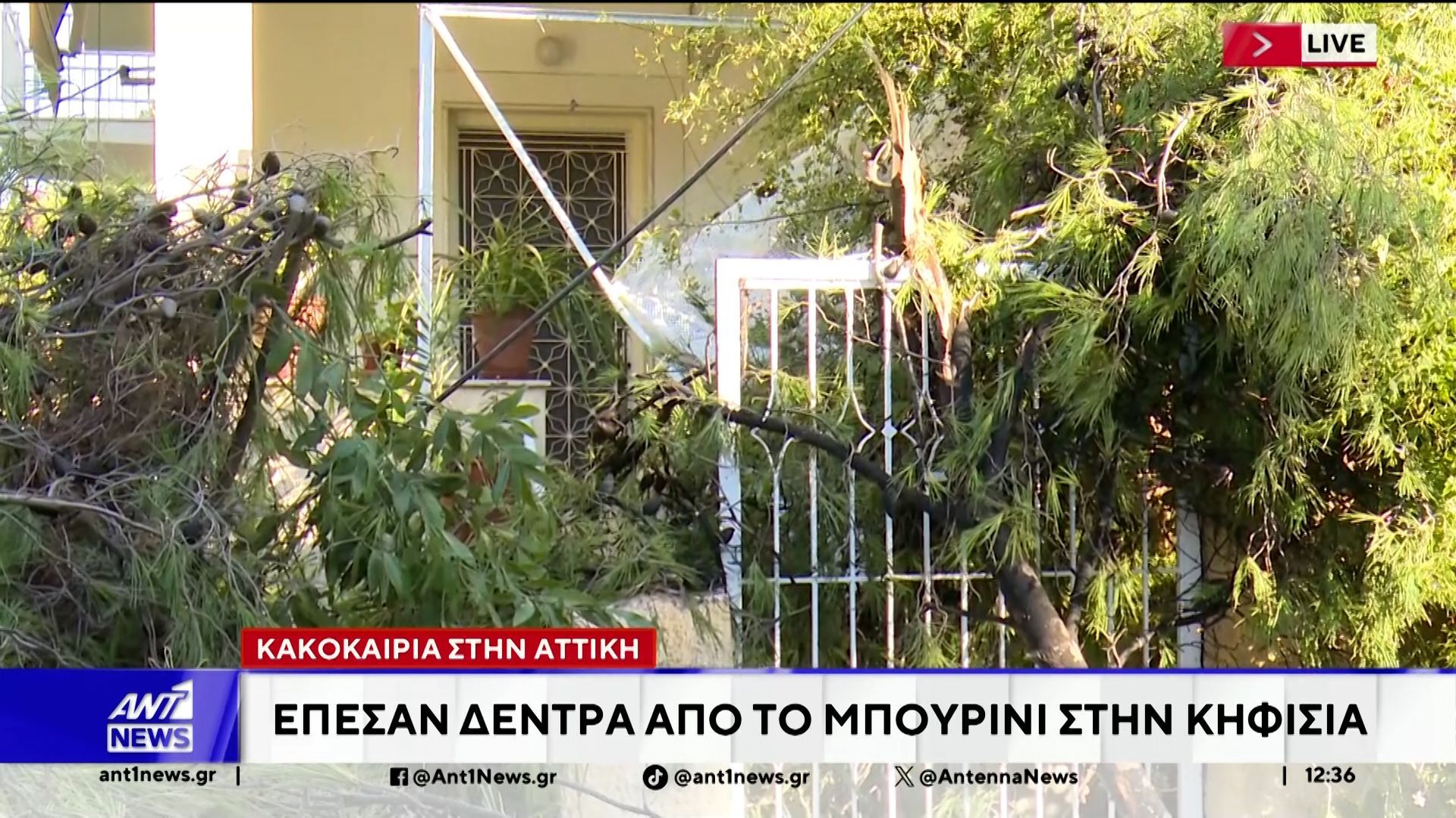 Ισχυροί άνεμοι, χαλάζι και έντονες βροχοπτώσεις έπληξαν το βράδυ πολλές περιοχές της Αττικής