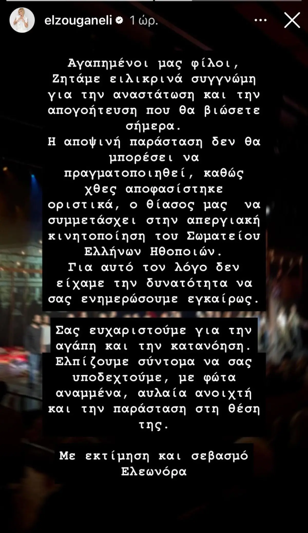 H Ελεονώρα Ζουγανέλη στο Instagram 