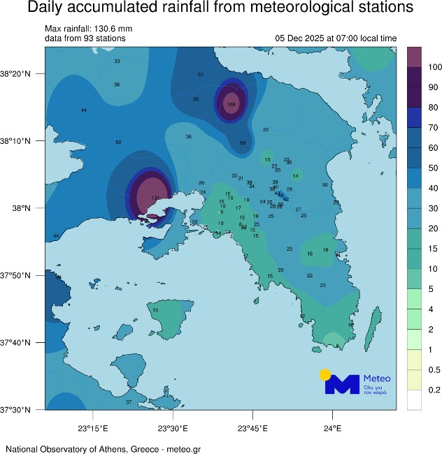 Κακοκαιρία Byron: Σφοδρό το πλήγμα των φαινομένων στην Αττική – 245 χιλιοστά βροχής στη Βλυχάδα