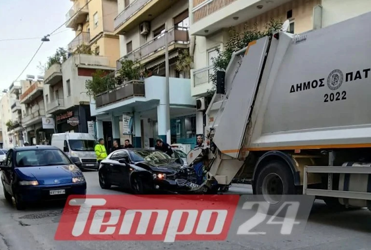 Πάτρα: Όχημα συγκρούστηκε με απορριμματοφόρο, τραυματίζοντας υπάλληλο καθαριότητας