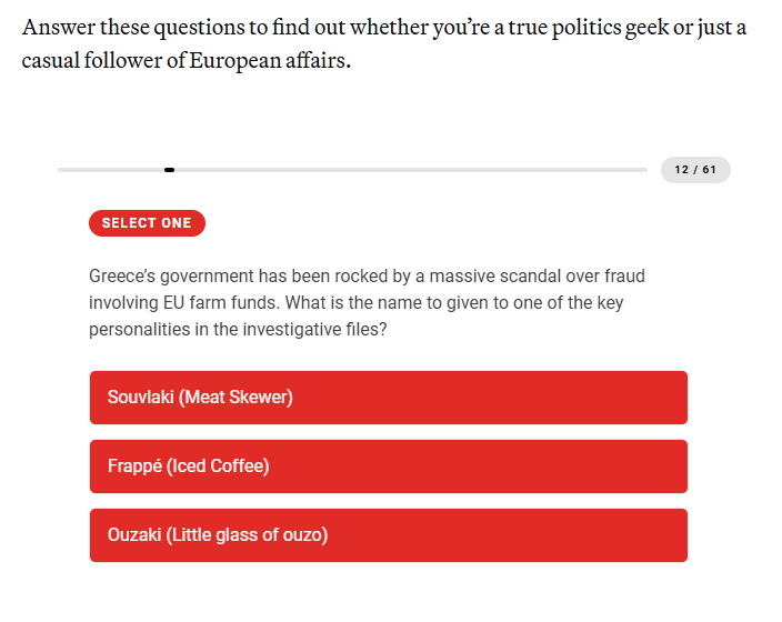 Ο «Φραπές» στο κουίζ του Politico για το 2025 – Ποια ήταν η ερώτηση για τον ΟΠΕΚΕΠΕ