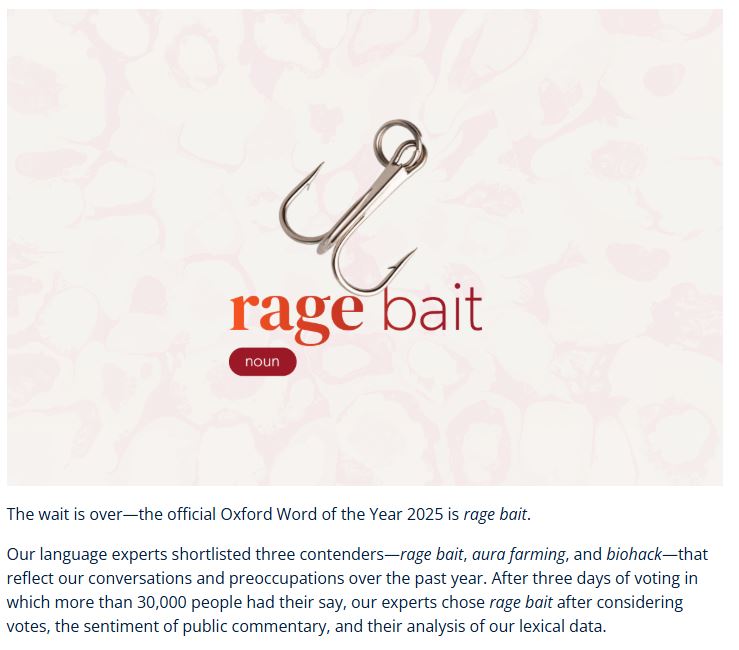Λεξικό της Οξφόρδης: Γιατί επέλεξε το «rage bait» ως λέξη της χρονιάς – Τι σημαίνει ο όρος