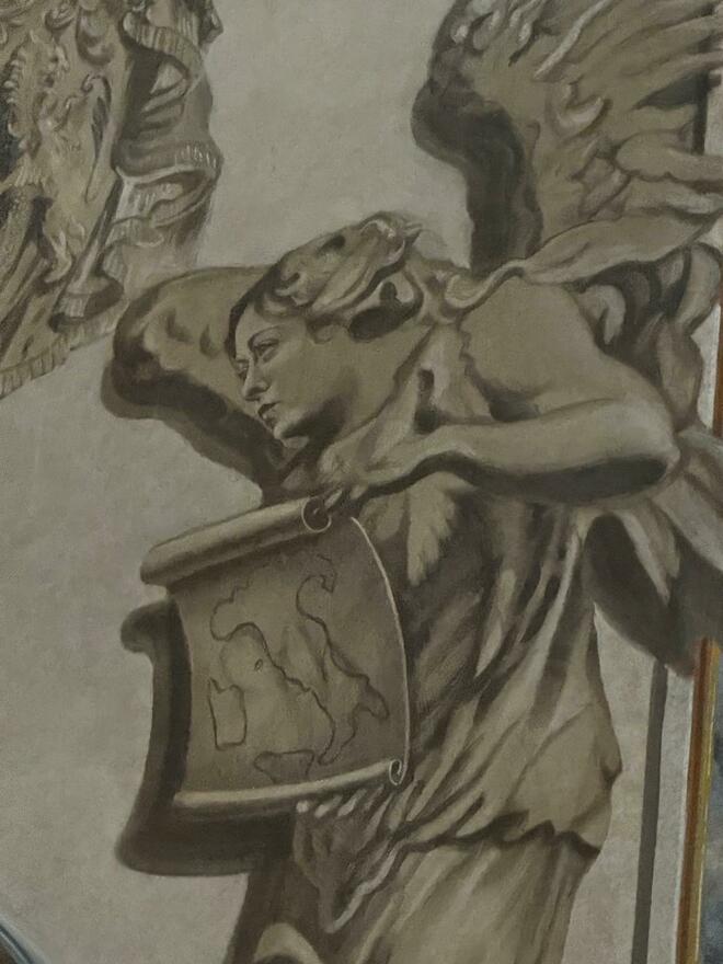 Ιταλία: Άγγελος με ομοιότητα στη Μελόνι «αναδύθηκε» απρόσμενα σε τοιχογραφία εκκλησίας – Βίντεο 3 Ιταλία: Άγγελος με ομοιότητα στη Μελόνι «αναδύθηκε» απρόσμενα σε τοιχογραφία εκκλησίας – Βίντεο