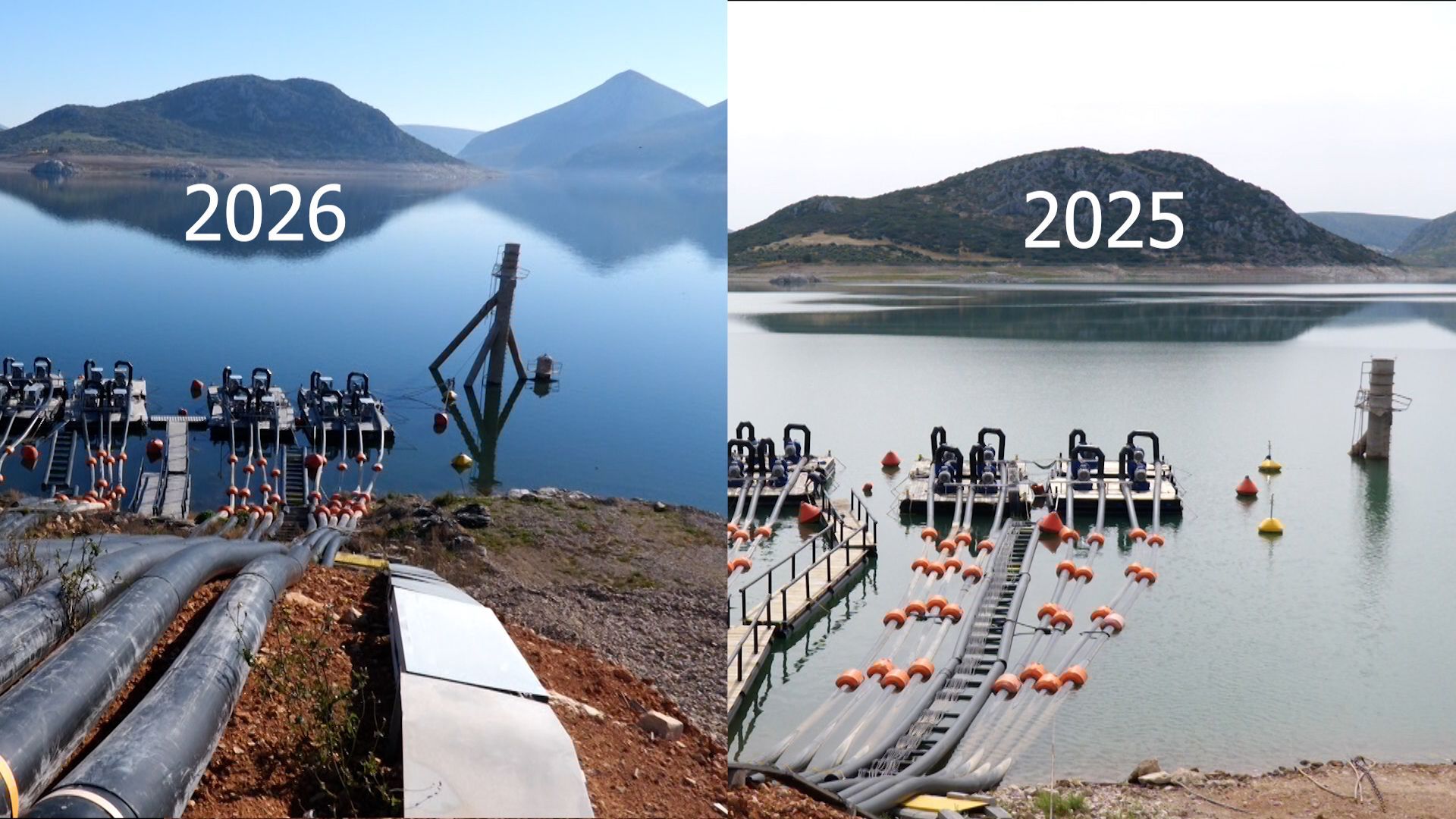 “Εξαφανίζεται” η Υλίκη. Σε απίστευτα χαμηλά τα αποθέματά της. Στην ξέρα οι πλωτές αντλίες άρδευσης.