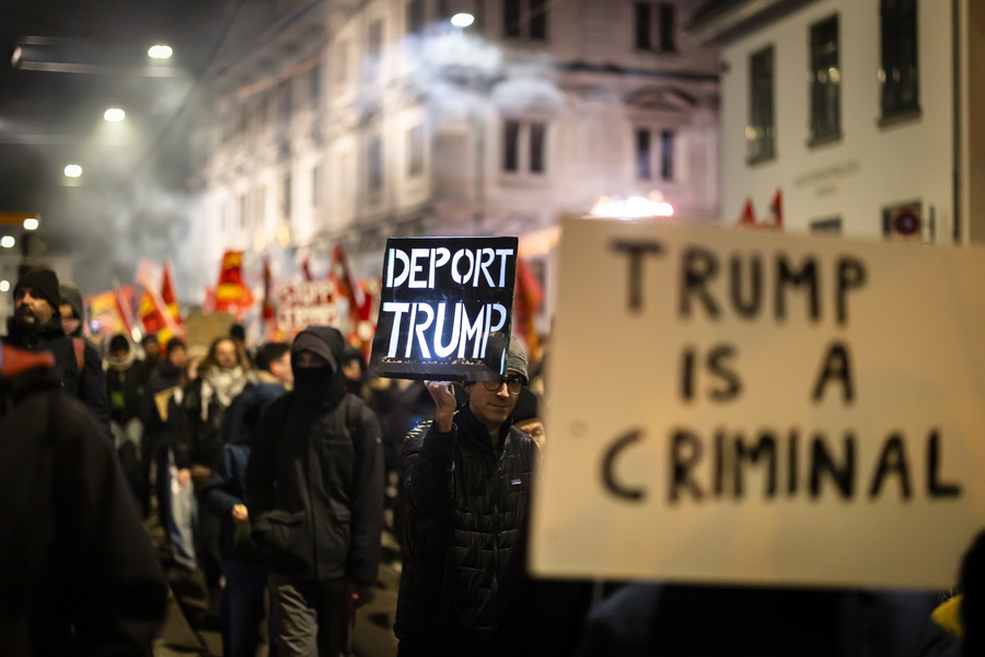 Ελβετία, Ντάβος, Παγκόσμιο Οικονομικό Φόρουμ, διαδηλώσεις, Τραμπ