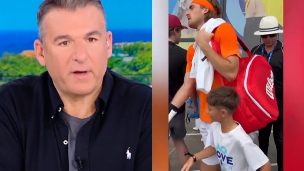 Στέφανος Τσιτσιπάς: Η στιγμή που απομακρύνει παιδάκι με την τσάντα του – Οργισμένος ο Γιώργος Λιάγκας