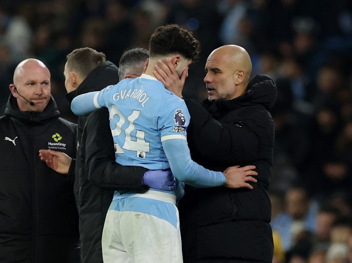 Ο Γκβάρντιολ υποβάλλεται σε επέμβαση και πιθανότατα χάνει την υπόλοιπη σεζόν με τη Μάντσεστερ Σίτι