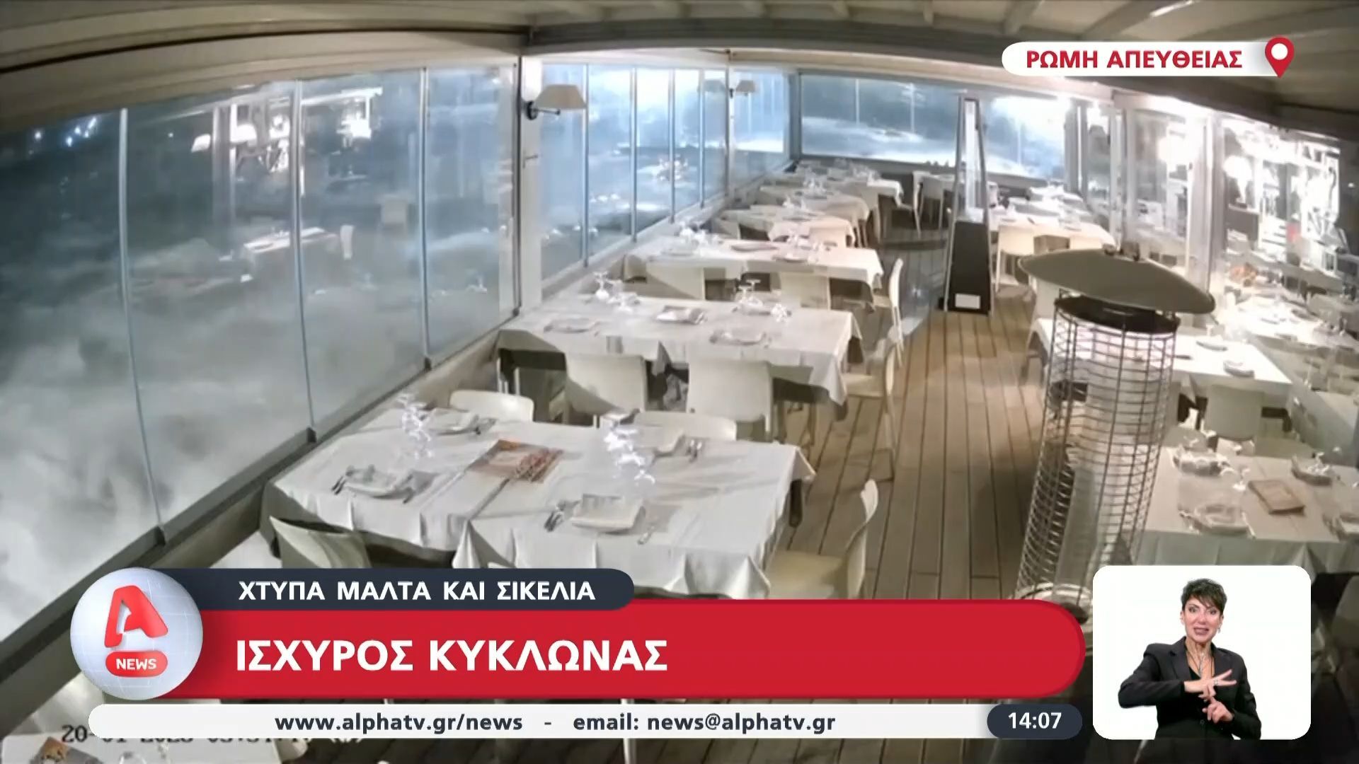 Ισχυρός κυκλώνας χτυπά Μάλτα και Σικελία