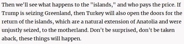 Αιγαίο: Προκλητική δήλωση συμβούλου Ερντογάν για «επιστροφή νησιών» στην Τουρκία – «Ο Τραμπ με τη Γροιλανδία δείχνει τον δρόμο»